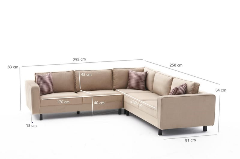 Kaletea Sofa m. Divan 4-seters - Beige - Møbler - Sofaer - Sofa med sjeselong