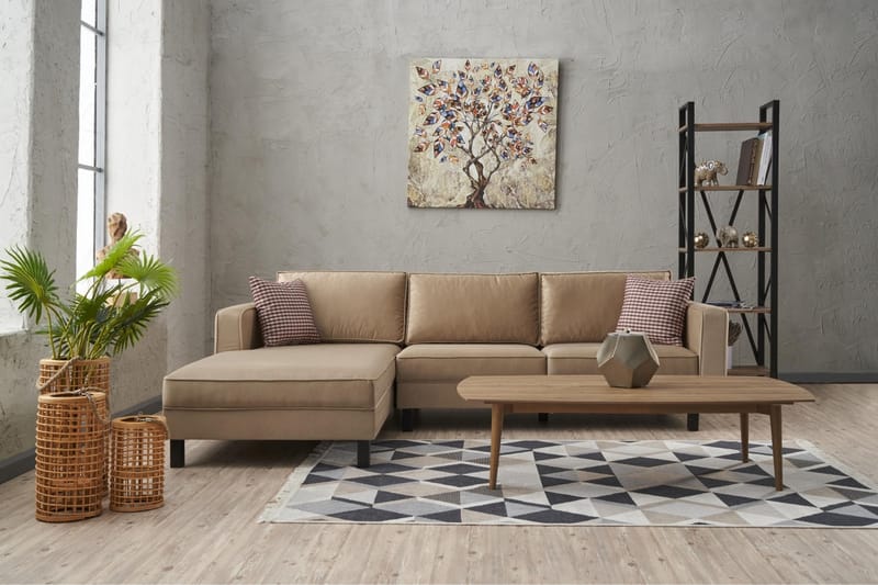 Kaletea Sofa m. Divan 4-seters - Beige - Møbler - Sofaer - Sofa med sjeselong