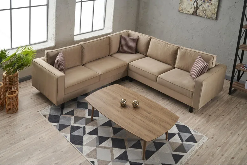 Kaletea Sofa m. Divan 4-seters - Beige - Møbler - Sofaer - Hjørnesofa - Hjørnesofa med divan