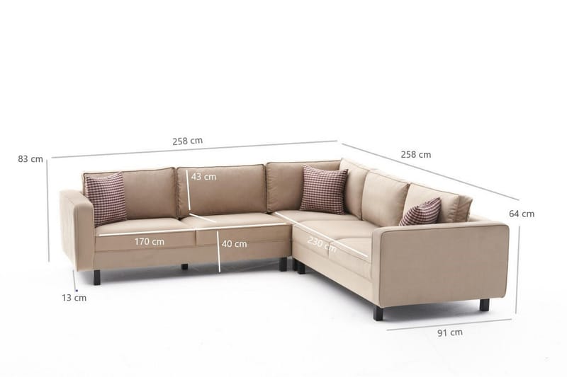 Kaletea Sofa m. Divan 4-seters - Beige - Møbler - Sofaer - Hjørnesofa