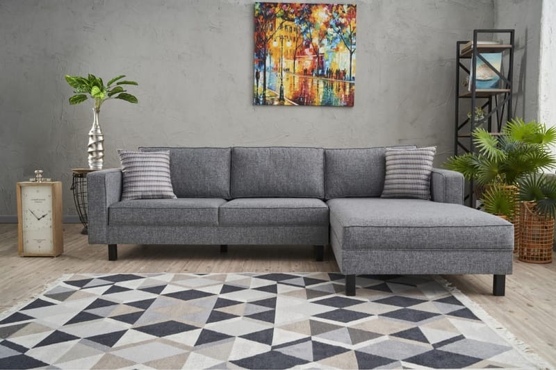 Kaletea Sofa m. Divan 4-seters - Grå - Møbler - Sofaer - Sofa med sjeselong