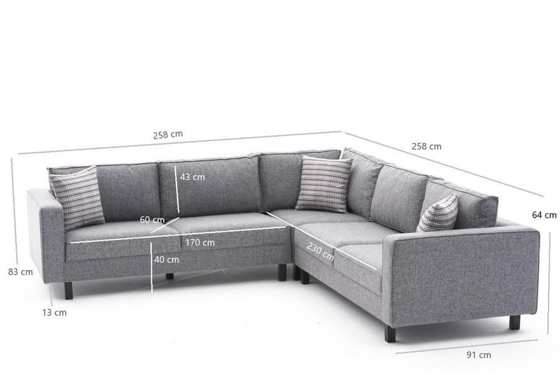 Kaletea Sofa m. Divan 4-seters - Grå - Møbler - Sofaer - Sofa med sjeselong