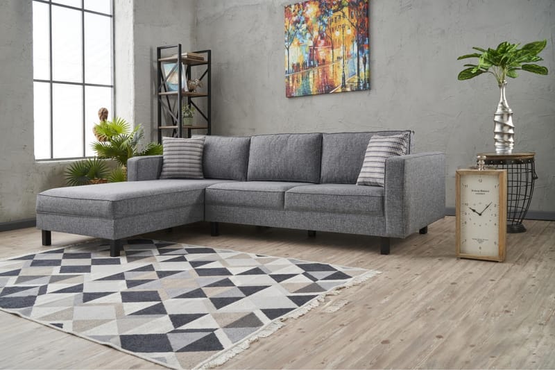 Kaletea Sofa m. Divan 4-seters - Grå - Møbler - Sofaer - Sofa med sjeselong