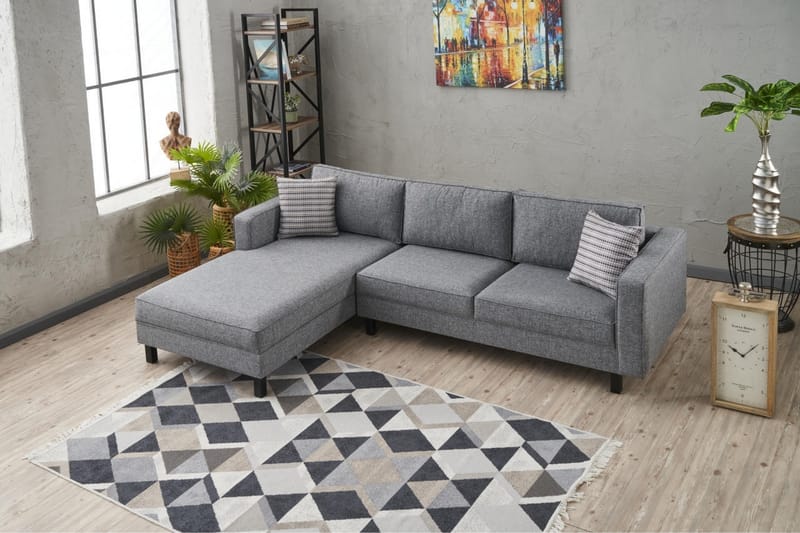 Kaletea Sofa m. Divan 4-seters - Grå - Møbler - Sofaer - Sofa med sjeselong