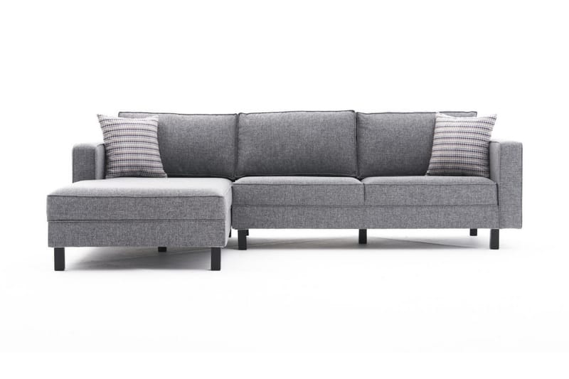 Kaletea Sofa m. Divan 4-seters - Grå - Sofa med sjeselong - 4 seters sofa med divan