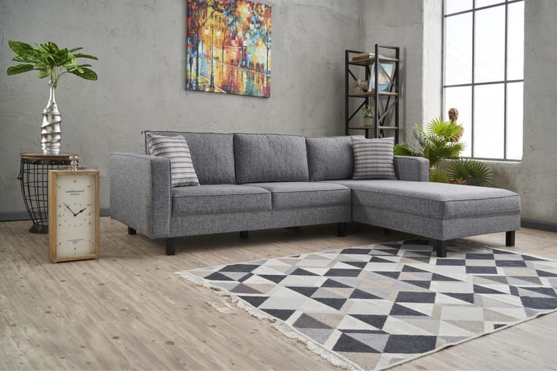 Kaletea Sofa m. Divan 4-seters - Grå - Møbler - Sofaer - Sofa med sjeselong