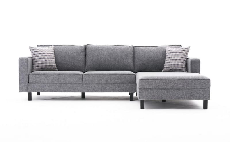 Kaletea Sofa m. Divan 4-seters - Grå - Sofa med sjeselong - 4 seters sofa med divan