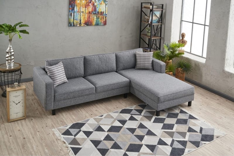 Kaletea Sofa m. Divan 4-seters - Grå - Møbler - Sofaer - Sofa med sjeselong