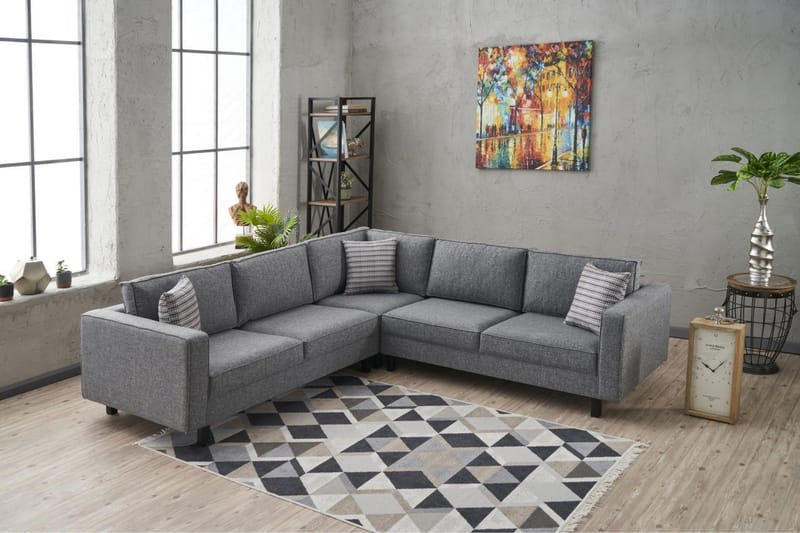 Kaletea Sofa m. Divan 4-seters - Grå - Møbler - Sofaer - Hjørnesofa - Hjørnesofa med divan