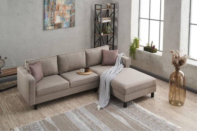 Kaletea Sofa m. Divan 4-seters - Krem - Møbler - Sofaer - Sofa med sjeselong