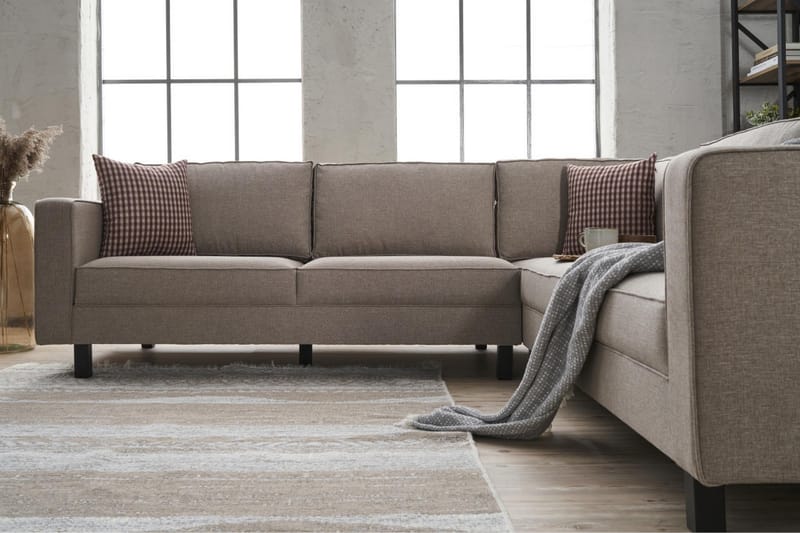 Kaletea Sofa m. Divan 4-seters - Krem - Sofa med sjeselong - 4 seters sofa med divan