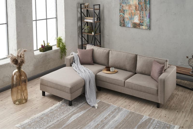 Kaletea Sofa m. Divan 4-seters - Krem - Møbler - Sofaer - Sofa med sjeselong