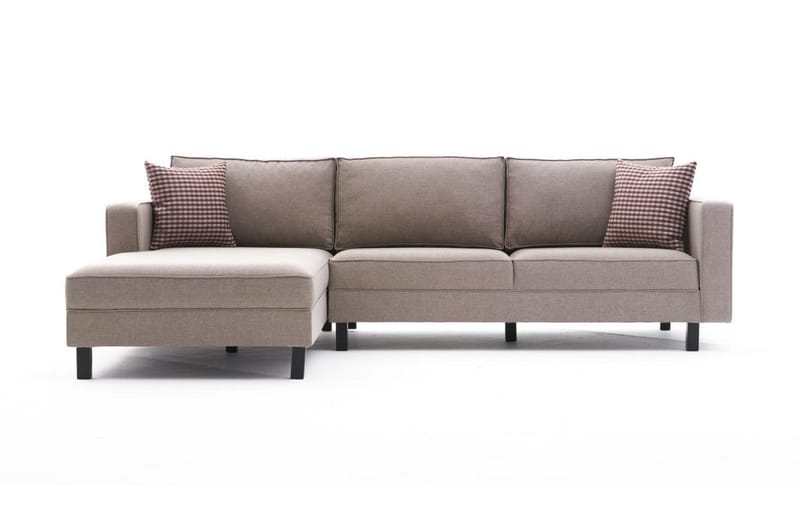 Kaletea Sofa m. Divan 4-seters - Krem - Sofa med sjeselong - 4 seters sofa med divan