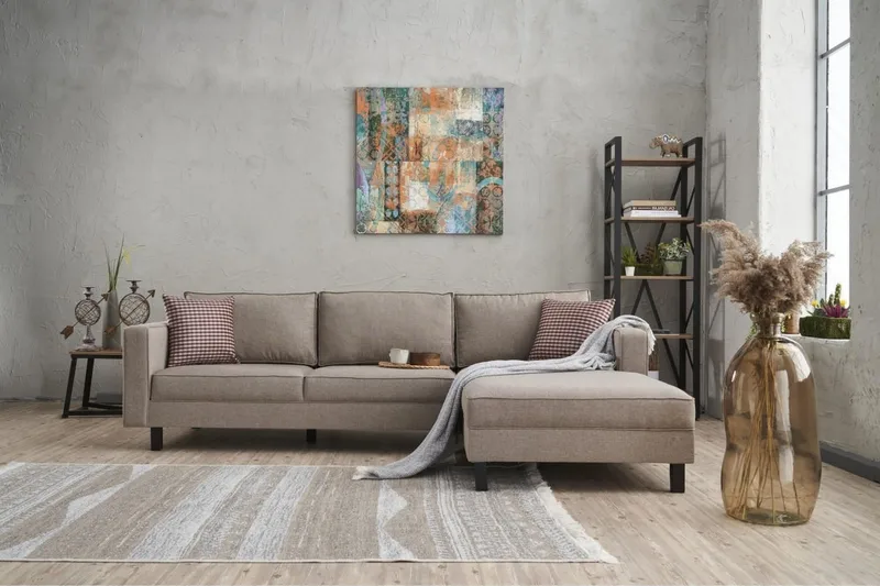 Kaletea Sofa m. Divan 4-seters - Krem - Møbler - Sofaer - Sofa med sjeselong