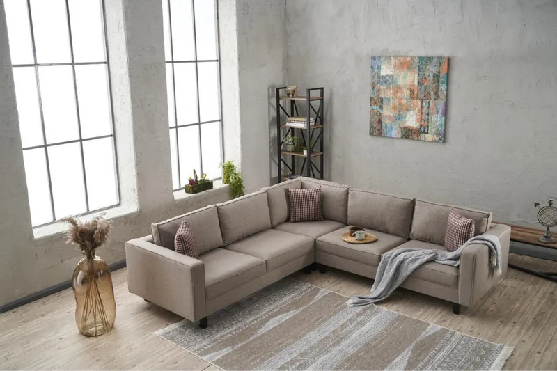 Kaletea Sofa m. Divan 4-seters - Krem - Møbler - Sofaer - Hjørnesofa - Hjørnesofa med divan