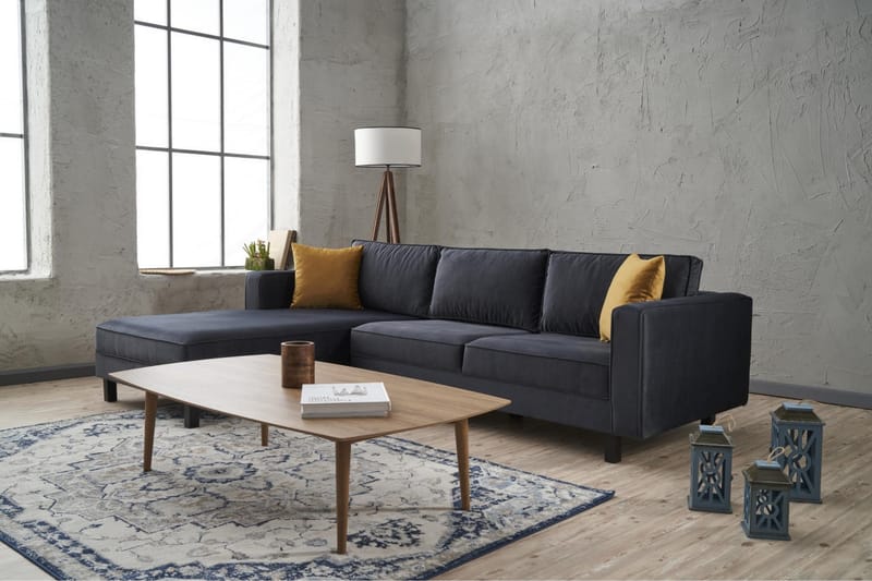 Kaletea Sofa m. Divan 4-seters - Mørkegrå - Møbler - Sofaer - Sofa med sjeselong