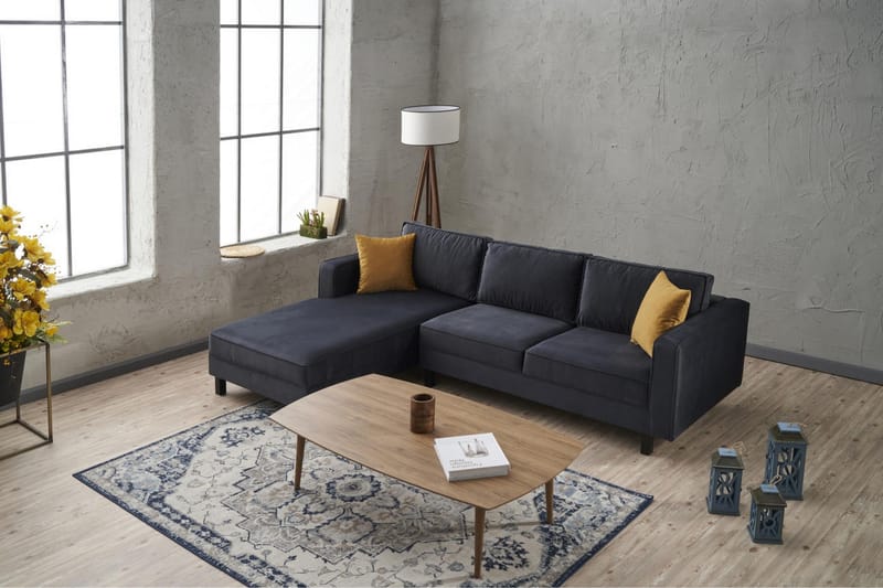Kaletea Sofa m. Divan 4-seters - Mørkegrå - Møbler - Sofaer - Sofa med sjeselong