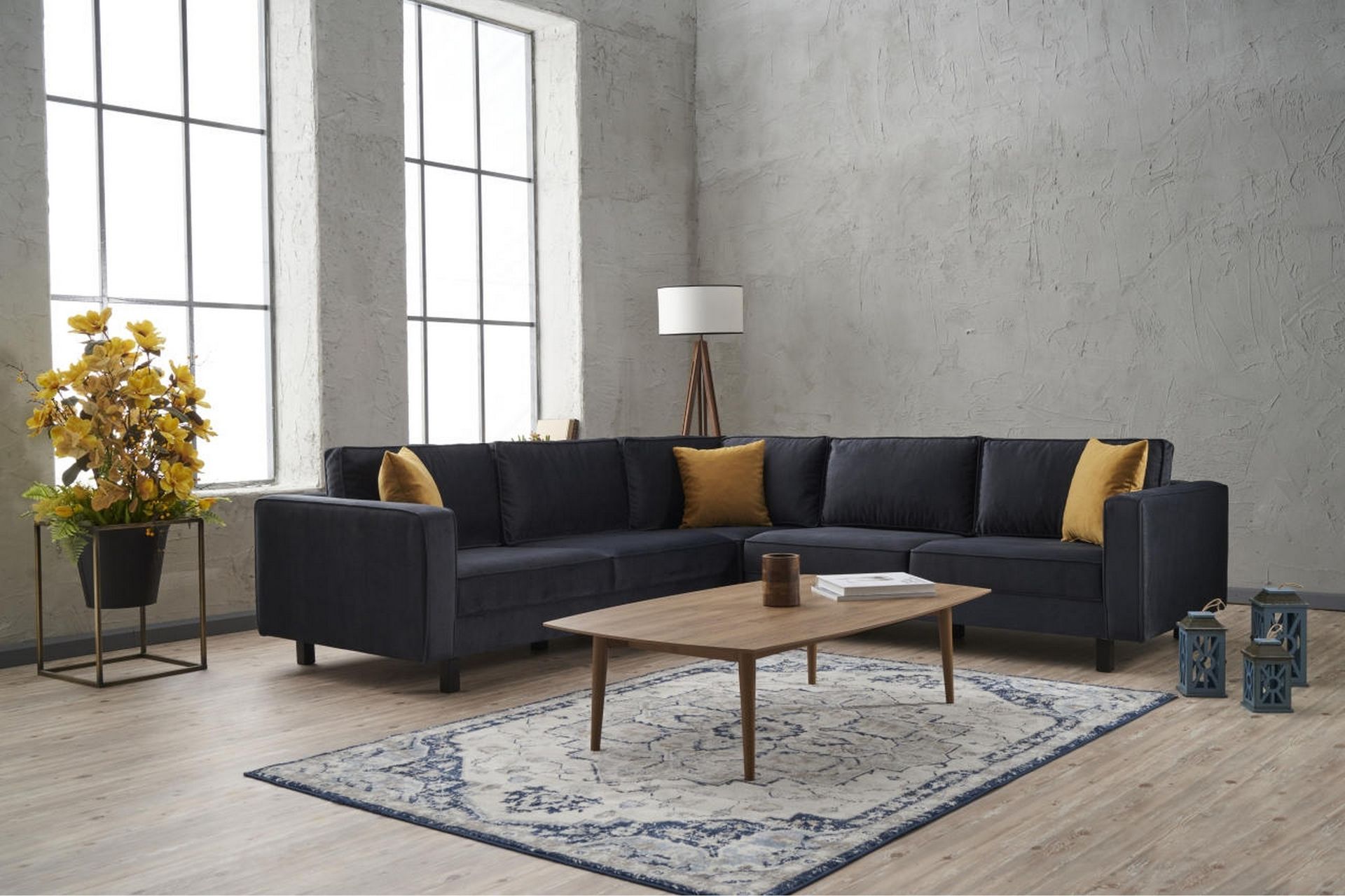 Kaletea Sofa m. Divan 4-seters - Mørkegrå - Møbler - Sofaer - Sofa med sjeselong