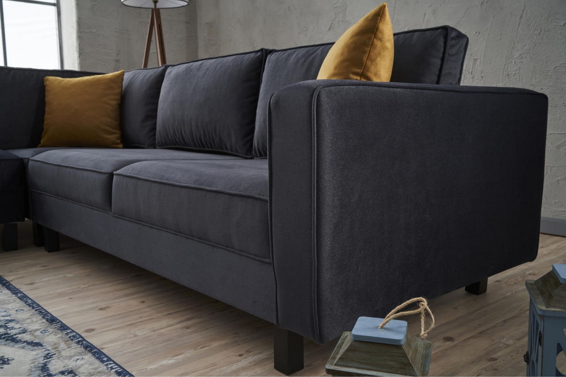 Kaletea Sofa m. Divan 4-seters - Mørkegrå - Møbler - Sofaer - Sofa med sjeselong