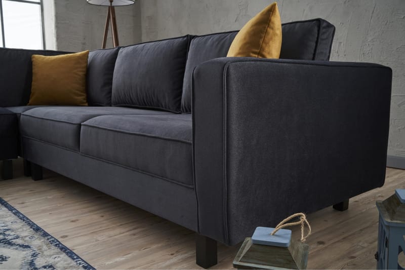 Kaletea Sofa m. Divan 4-seters - Mørkegrå - Møbler - Sofaer - Sofa med sjeselong
