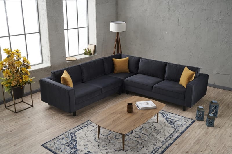 Kaletea Sofa m. Divan 4-seters - Mørkegrå - Møbler - Sofaer - Sofa med sjeselong