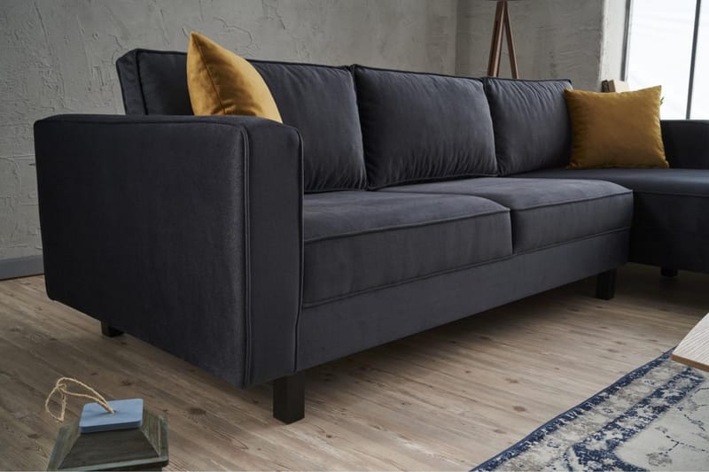 Kaletea Sofa m. Divan 4-seters - Mørkegrå - Møbler - Sofaer - Sofa med sjeselong