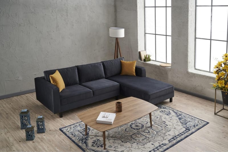 Kaletea Sofa m. Divan 4-seters - Mørkegrå - Møbler - Sofaer - Sofa med sjeselong
