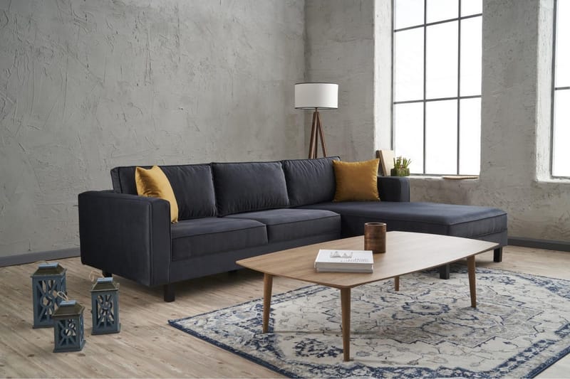 Kaletea Sofa m. Divan 4-seters - Mørkegrå - Møbler - Sofaer - Sofa med sjeselong