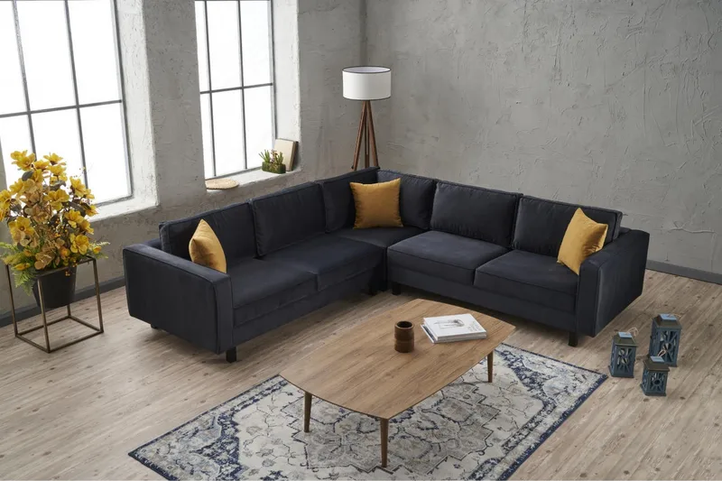 Kaletea Sofa m. Divan 4-seters - Mørkegrå - Møbler - Sofaer - Hjørnesofa - Hjørnesofa med divan