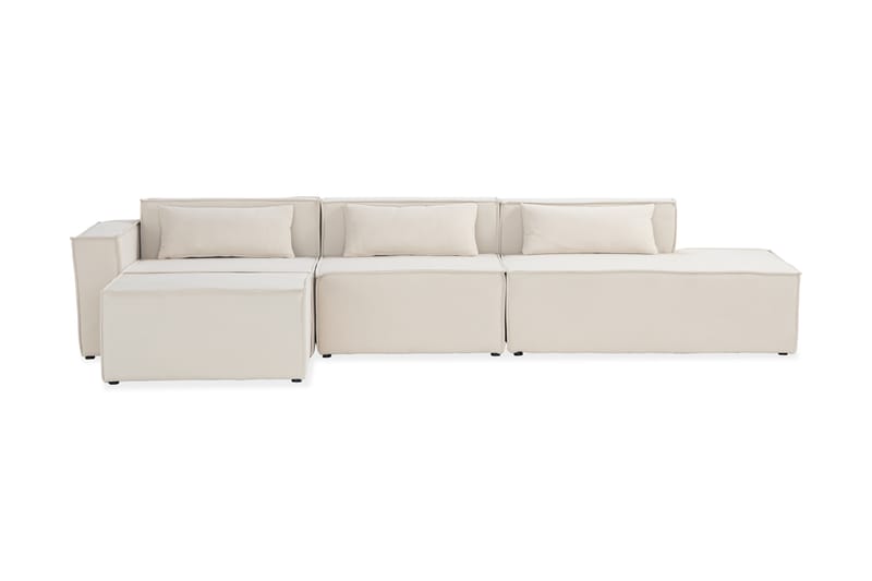 Kesar Sofa m. Divan 3-seters - Beige - Sofa med sjeselong - 3 seters sofa med divan