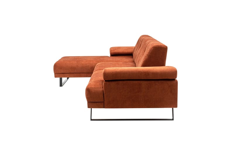 Kitimat 3-seter Venstrevendt L-formet Sofa med Sjeselong 314 cm i Stoff - Oransje - Møbler - Sofaer - Sofa med sjeselong - 3 seters sofa med divan