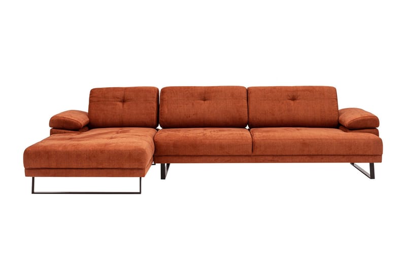 Kitimat 3-seter Venstrevendt L-formet Sofa med Sjeselong 314 cm i Stoff - Oransje - Møbler - Sofaer - Sofa med sjeselong - 3 seters sofa med divan
