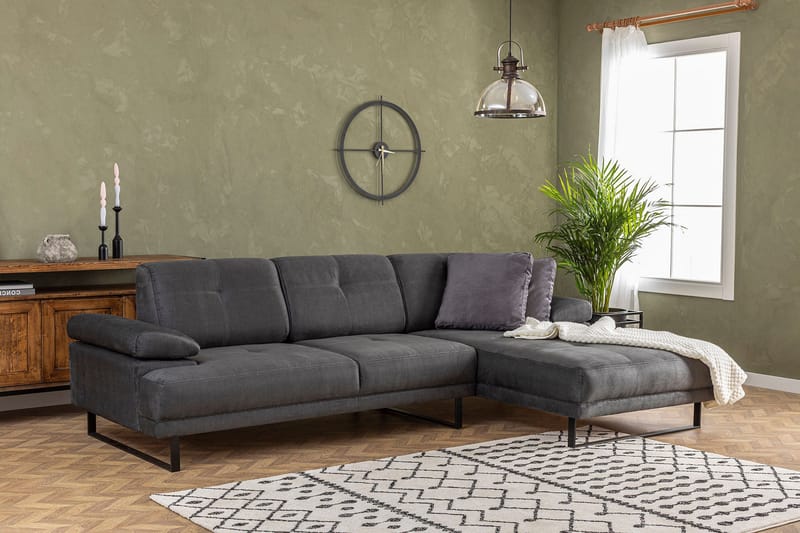 Kitimat Divansofa 3-seters - Antrasitt - Møbler - Sofaer - Sofa med sjeselong - 3 seters sofa med divan