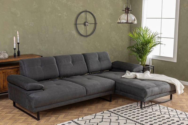 Kitimat Divansofa 3-seters - Antrasitt - Møbler - Sofaer - Sofa med sjeselong - 3 seters sofa med divan