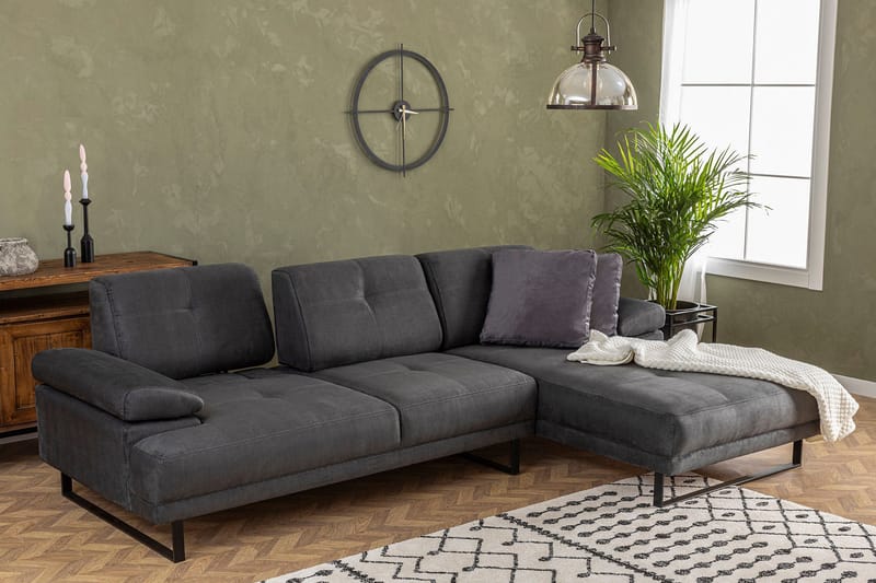 Kitimat Divansofa 3-seters - Antrasitt - Møbler - Sofaer - Sofa med sjeselong - 3 seters sofa med divan