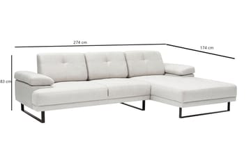 Kitimat Divansofa 3-seters - Beige - Møbler - Sofaer - Sofa med sjeselong - 3 seters sofa med divan