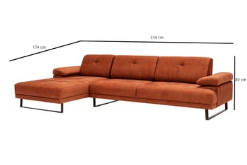 Kitimat Divansofa 3-seters - Oransje - Møbler - Sofaer - Sofa med sjeselong - 3 seters sofa med divan