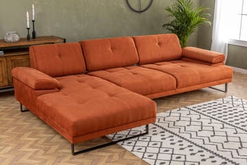 Kitimat Divansofa 3-seters - Oransje - Møbler - Sofaer - Sofa med sjeselong - 3 seters sofa med divan