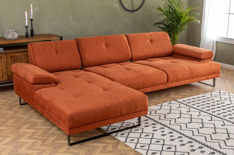 Kitimat Divansofa 3-seters - Oransje - Møbler - Sofaer - Sofa med sjeselong - 3 seters sofa med divan