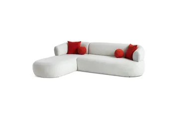 Kollumber Sofa med divan 3-seter - Hvit - Møbler - Sofaer - Sofa med sjeselong