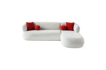 Kollumber Sofa med divan 3-seter - Hvit - Møbler - Sofaer - Sofa med sjeselong