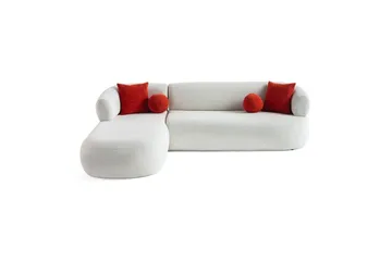 Kollumber Sofa med divan 3-seter - Hvit - Møbler - Sofaer - Sofa med sjeselong
