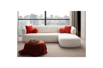 Kollumber Sofa med divan 3-seter - Hvit - Møbler - Sofaer - Sofa med sjeselong