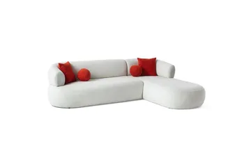 Kollumber Sofa med divan 3-seter - Hvit - Møbler - Sofaer - Sofa med sjeselong