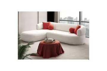 Kollumber Sofa med divan 3-seter - Hvit - Møbler - Sofaer - Sofa med sjeselong