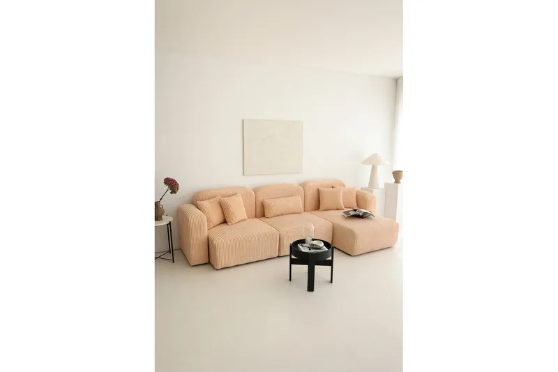 Kyrel Sofa med Divan 3-sits - Beige - Møbler - Sofaer - Sofa med sjeselong
