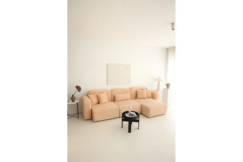 Kyrel Sofa med Divan 3-sits - Beige - Møbler - Sofaer - Sofa med sjeselong