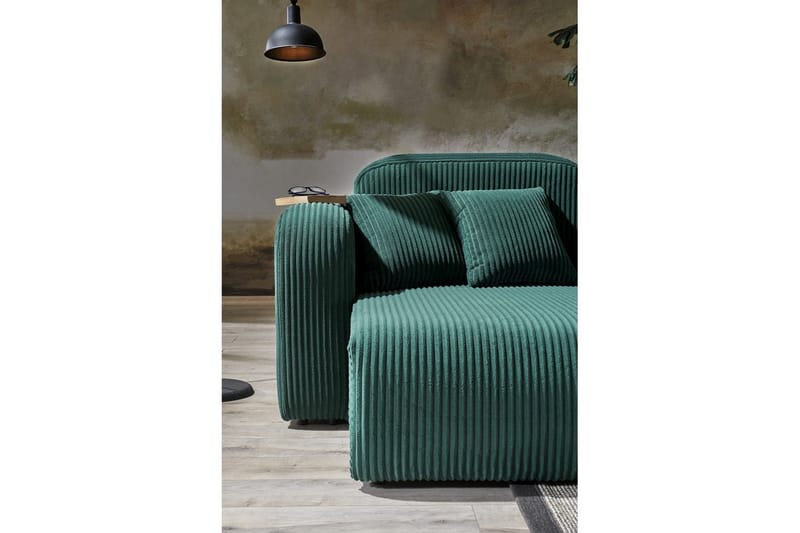 Kyrel Sofa med Divan 4-sits - Grønn - Møbler - Sofaer - Sofa med sjeselong