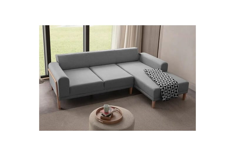 Latrona Sofa med divan 3-seter - Grå - Møbler - Sofaer - Sofa med sjeselong
