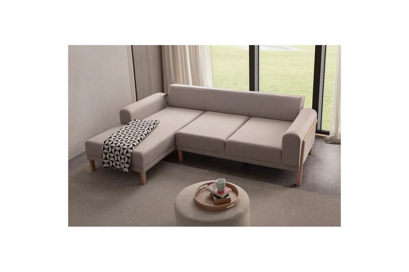 Latrona Sofa med divan 3-seter - Kremhvit - Møbler - Sofaer - Sofa med sjeselong